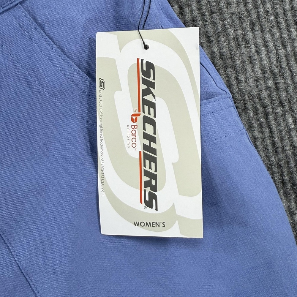 Skechers Reliance Cargo Scrub Pants Womens 3XL Ciel Blue Drawstring Stretch - Picture 5 of 13